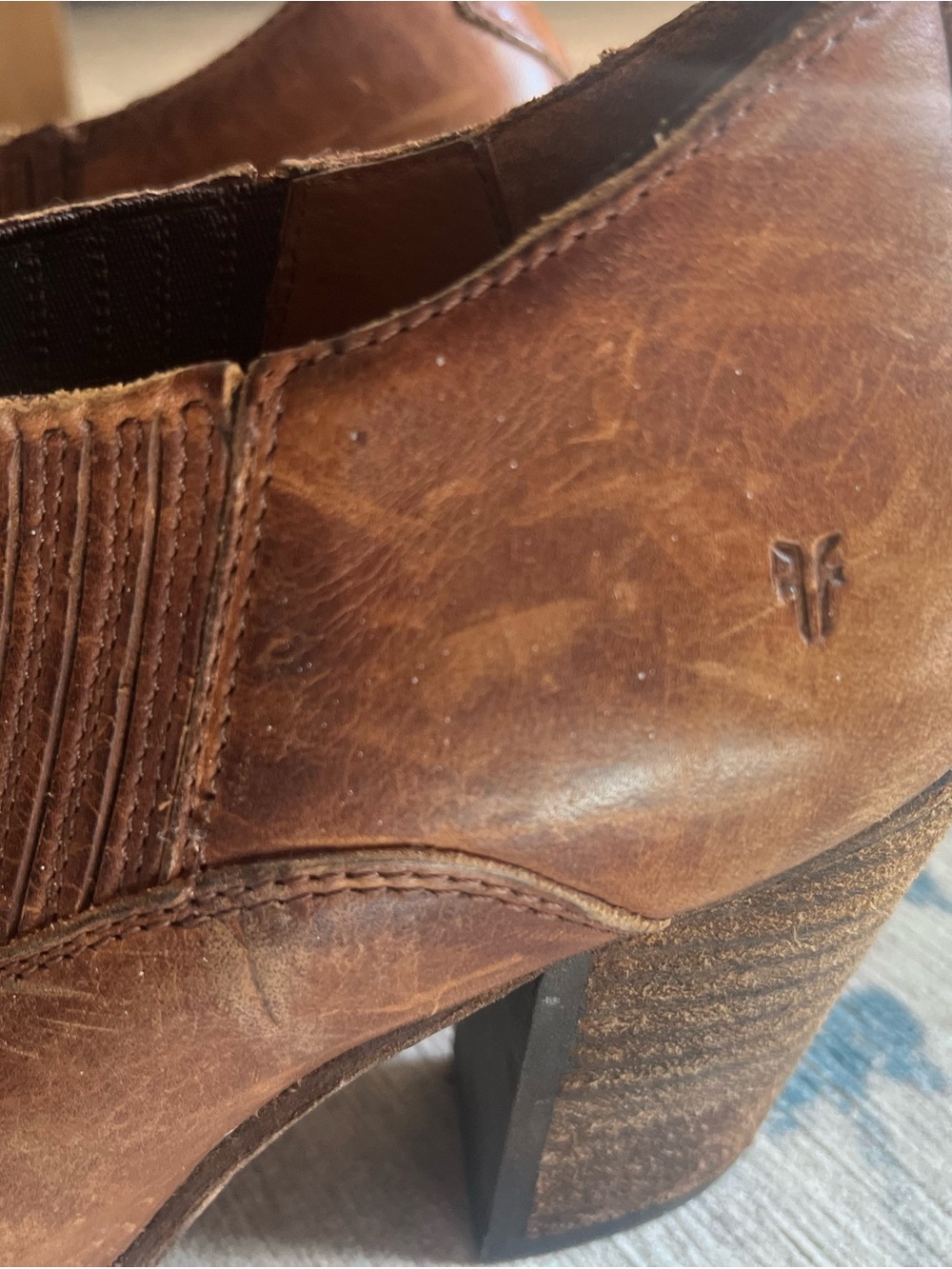 Frye Brown Leather Western Ankle Boots - Picture 3 of 8